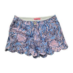 Lilly Pulitzer Buttercup Knit Shorts Scalloped Size 6 Pattern